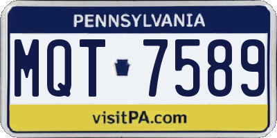 PA license plate MQT7589