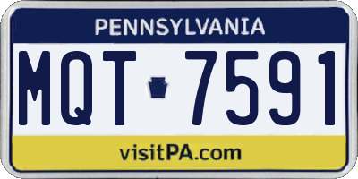 PA license plate MQT7591