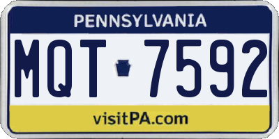 PA license plate MQT7592