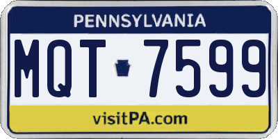 PA license plate MQT7599