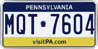 PA license plate MQT7604
