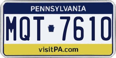 PA license plate MQT7610