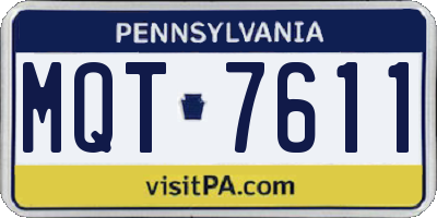 PA license plate MQT7611