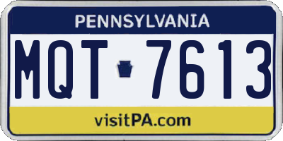 PA license plate MQT7613