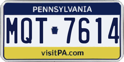 PA license plate MQT7614