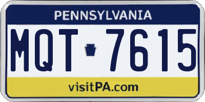 PA license plate MQT7615