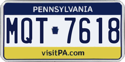 PA license plate MQT7618