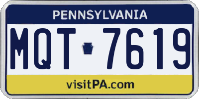 PA license plate MQT7619