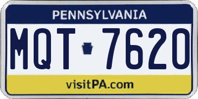 PA license plate MQT7620