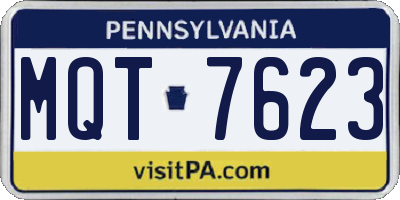 PA license plate MQT7623