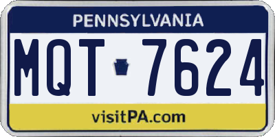 PA license plate MQT7624