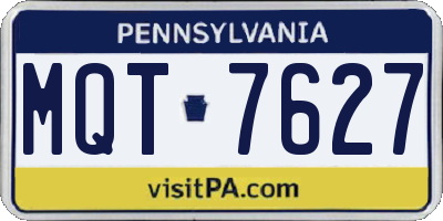 PA license plate MQT7627
