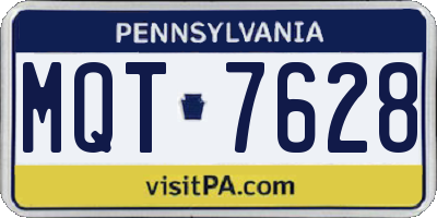 PA license plate MQT7628
