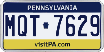 PA license plate MQT7629
