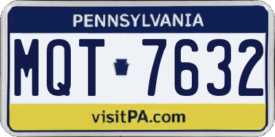 PA license plate MQT7632
