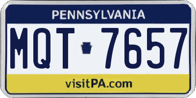 PA license plate MQT7657