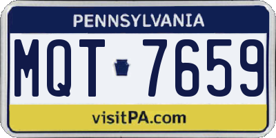 PA license plate MQT7659