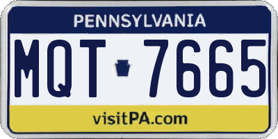 PA license plate MQT7665