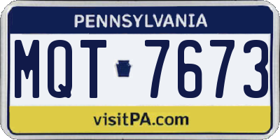 PA license plate MQT7673