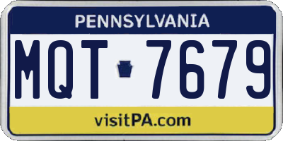 PA license plate MQT7679