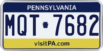PA license plate MQT7682