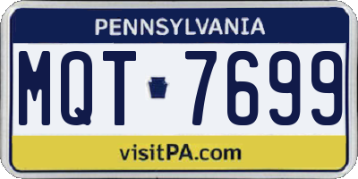 PA license plate MQT7699