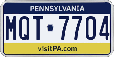 PA license plate MQT7704