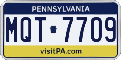 PA license plate MQT7709