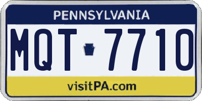 PA license plate MQT7710