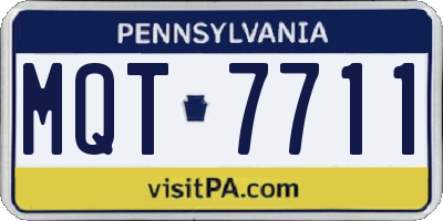 PA license plate MQT7711