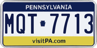 PA license plate MQT7713