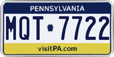 PA license plate MQT7722