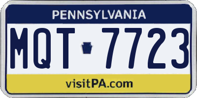 PA license plate MQT7723