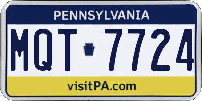 PA license plate MQT7724