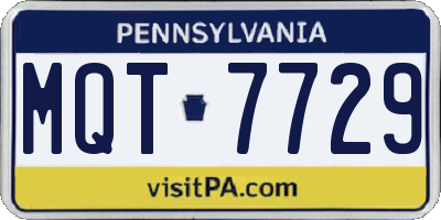 PA license plate MQT7729