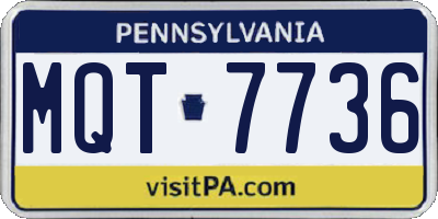 PA license plate MQT7736