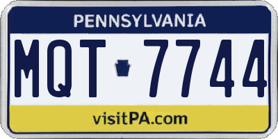 PA license plate MQT7744