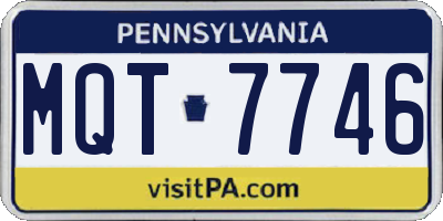 PA license plate MQT7746