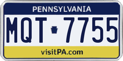 PA license plate MQT7755