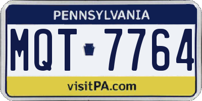 PA license plate MQT7764