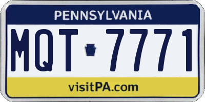 PA license plate MQT7771