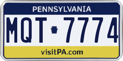 PA license plate MQT7774