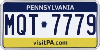 PA license plate MQT7779