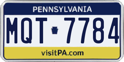 PA license plate MQT7784