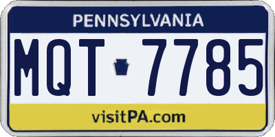 PA license plate MQT7785