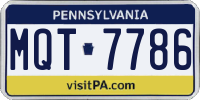 PA license plate MQT7786
