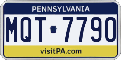 PA license plate MQT7790