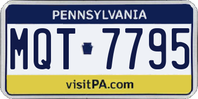 PA license plate MQT7795