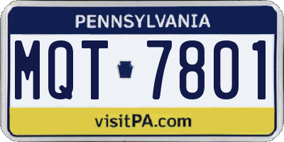 PA license plate MQT7801