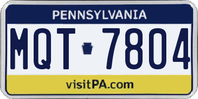 PA license plate MQT7804